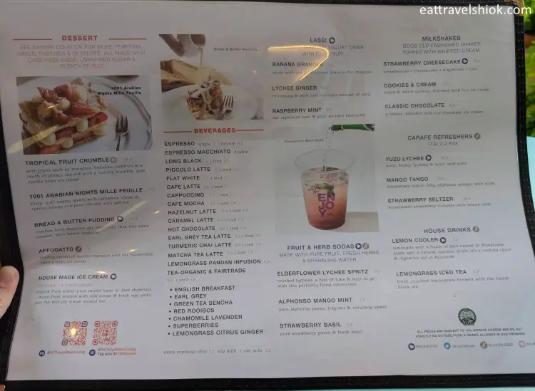 All Things Delicious Menu - Drinks